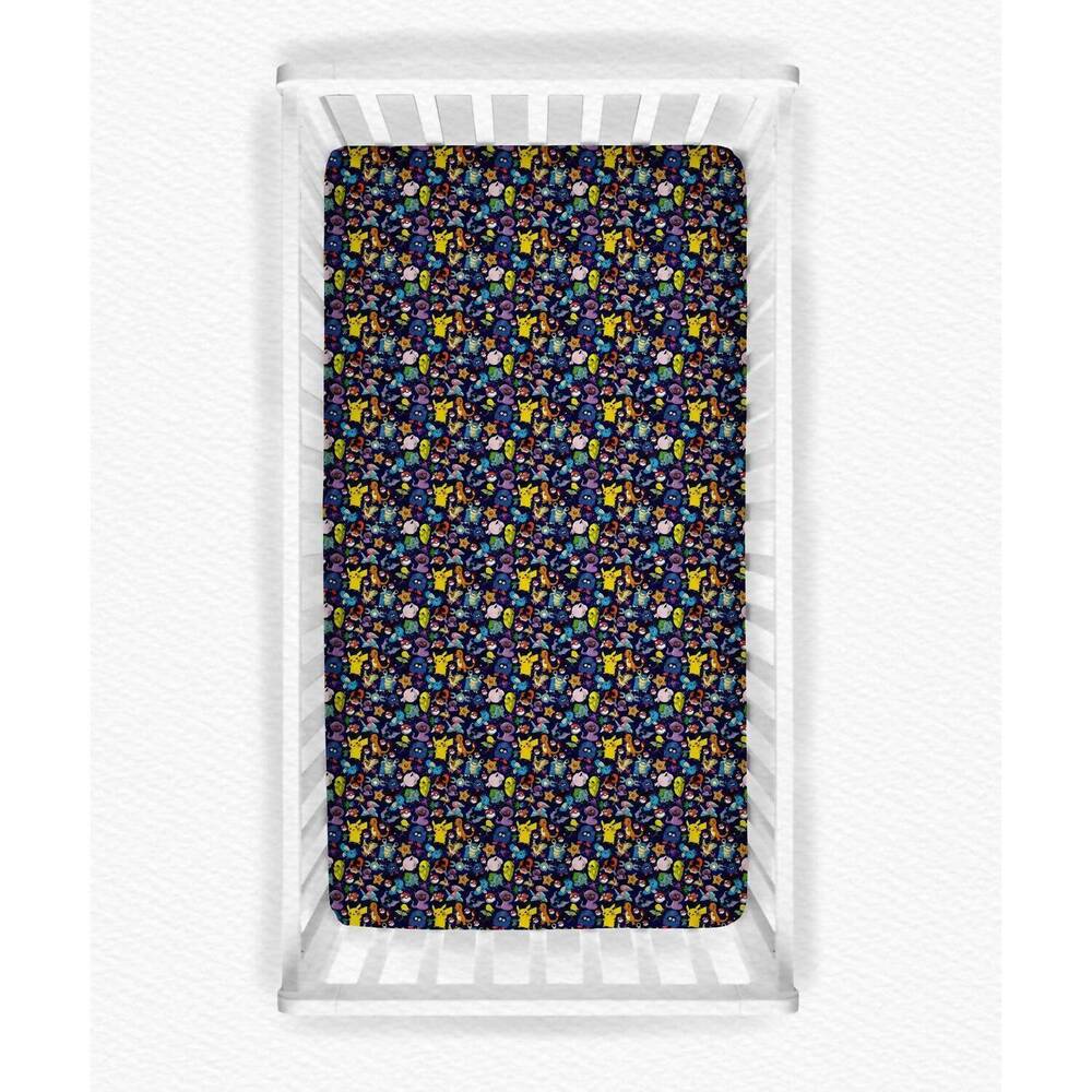 NEW CHARLIES PROJECT boy's pokey bamboo crib sheet in blue multi